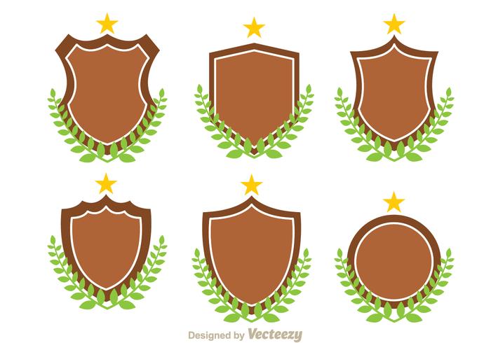 Shield And Leaf Vectors