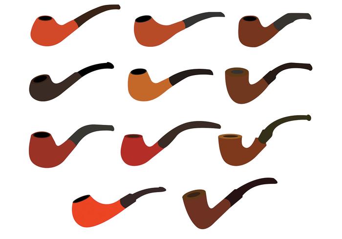 Tobacco Pipe Icons vector