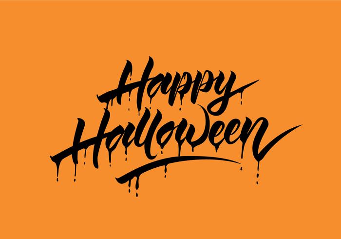 Caligrafía feliz del vector de Halloween