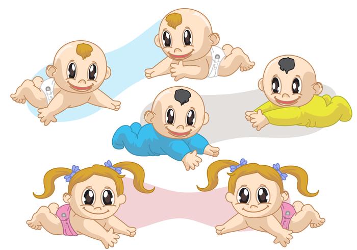 Twin Babies Vectors