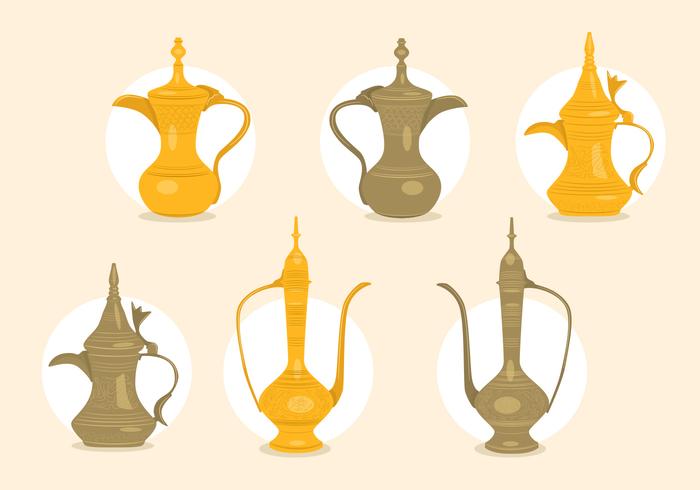 Arabic coffee pot vectors Arabic coffee pot vectors