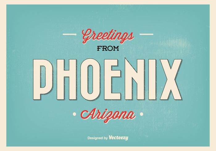 Phoenix Arizona Retro Greeting Illustration Phoenix Arizona Retro Greeting Illustration