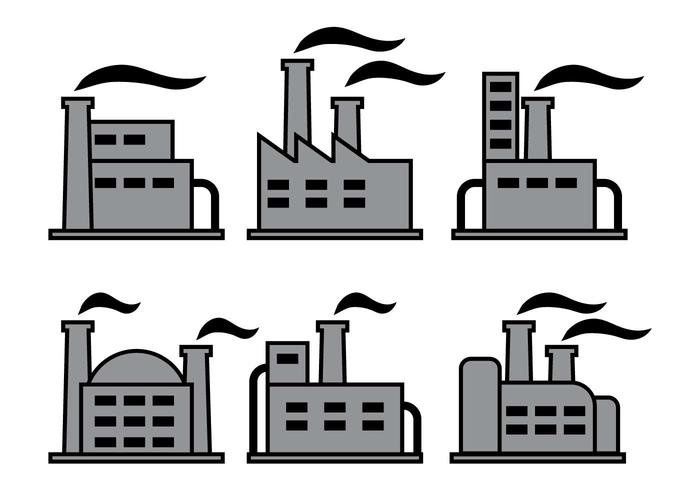 Factory icons vectors