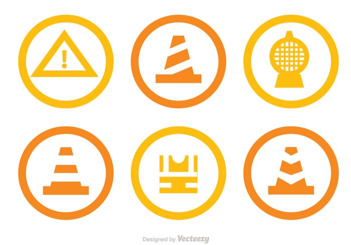 Under Construction Circle Icons vector