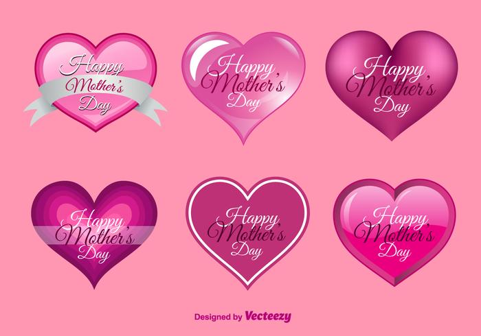 Happy Mother's Day Hearts vector
