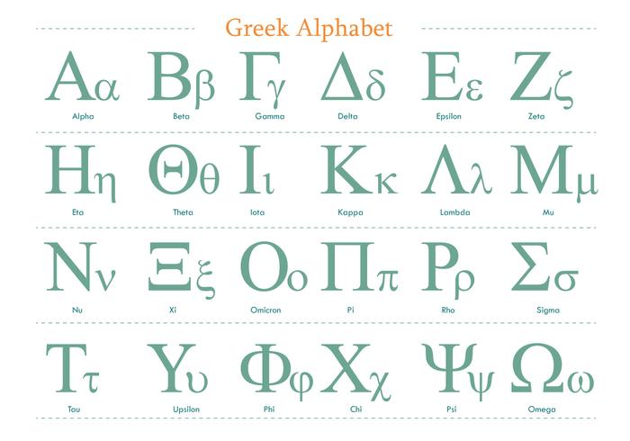 Green Greek Alphabet Vector Pack