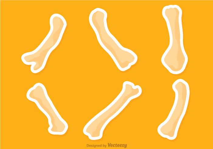 Chicken Bone Flat Icons vector