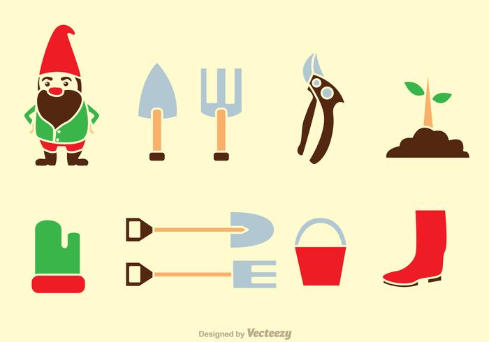 Herramientas de jardinería Iconos vector