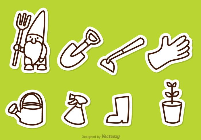 Gardening Outline Icons vector