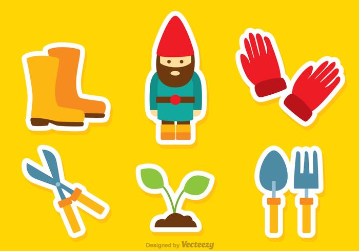 Iconos de color de jardinería vector