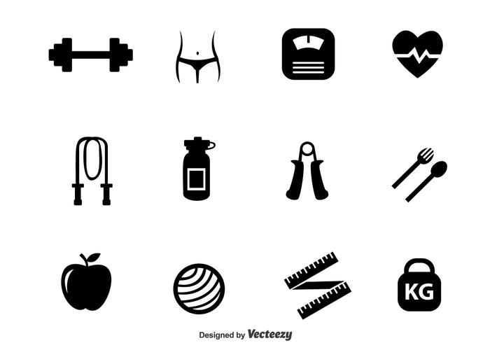 Diet Black Icons vector