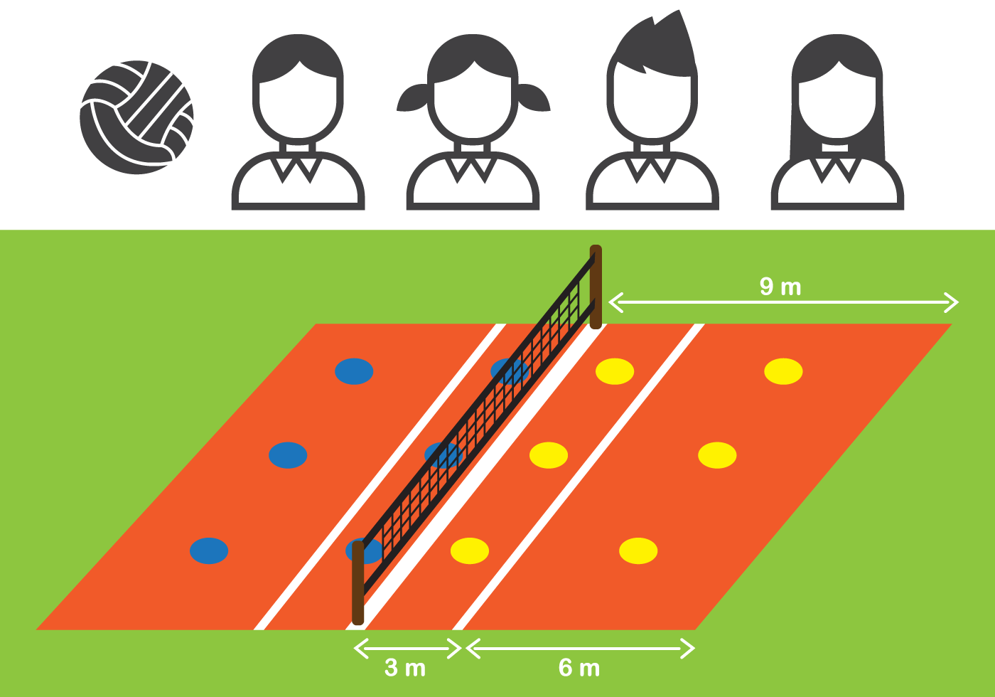 Volleyball Court Template 98229 Vector Art at Vecteezy