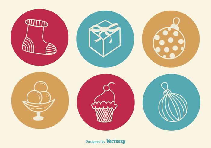 Christmas Hand drawn icons vector