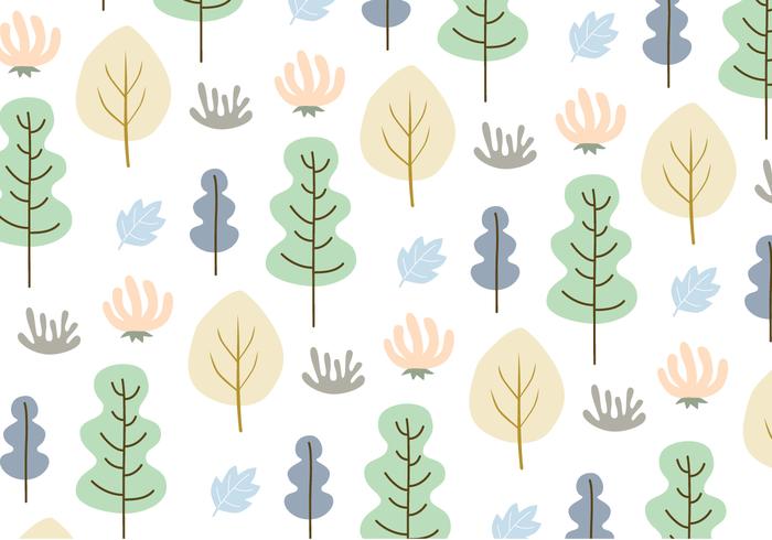 Leaves and trees pattern background vector