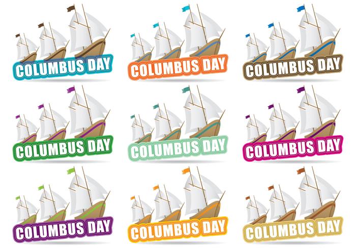 Columbus Day Título vector