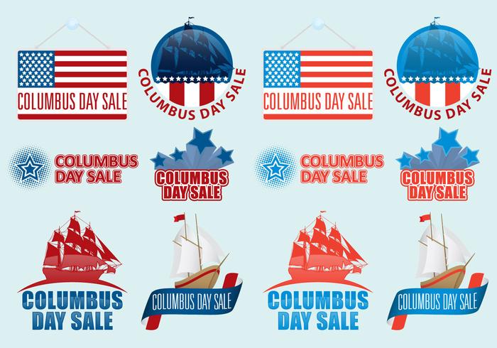 Columbus Day Sale Vectors