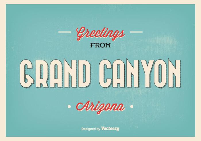 Retro Style Grand Canyon Greeting Illustration vector