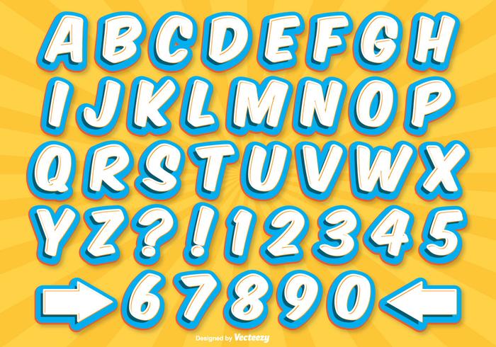 Comic Style Alphabet Set vector