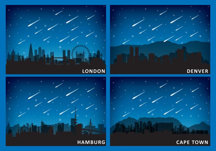Meteors And Cities vector