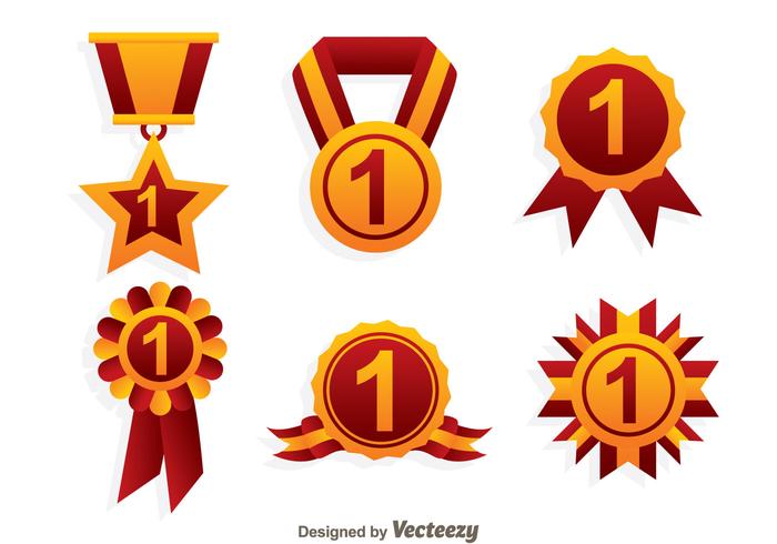 First Place Ribbon Icons vector