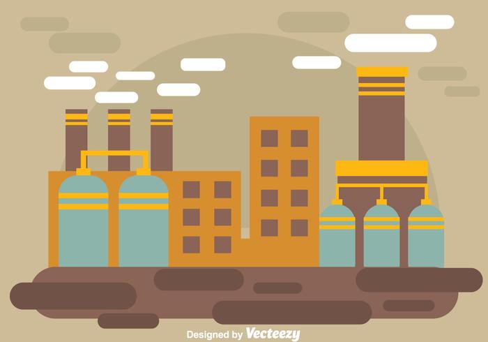 Simple Factory Landscape vector