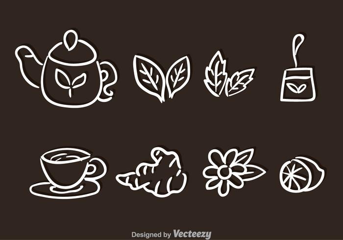 Tea Set Hand Drawn Vectors