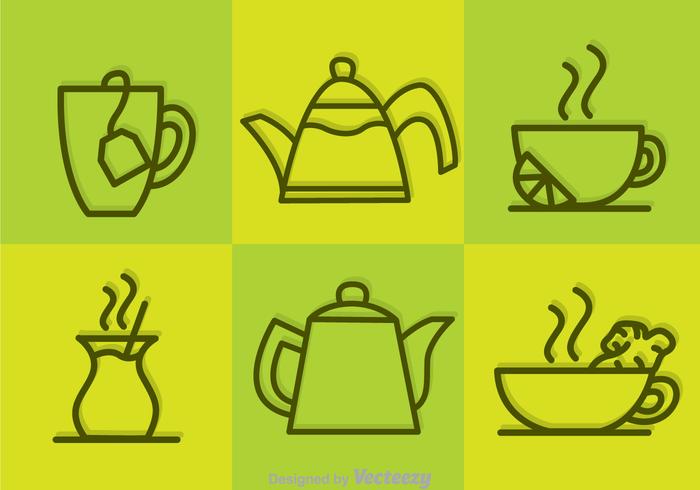 Vector Tea Outline Icons