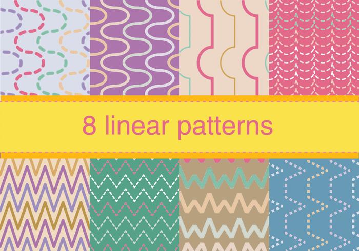 Set of Zig Zag Pattern vector