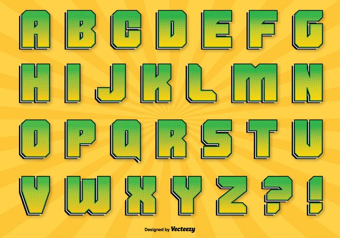 Comic Style Alphabet Set vector