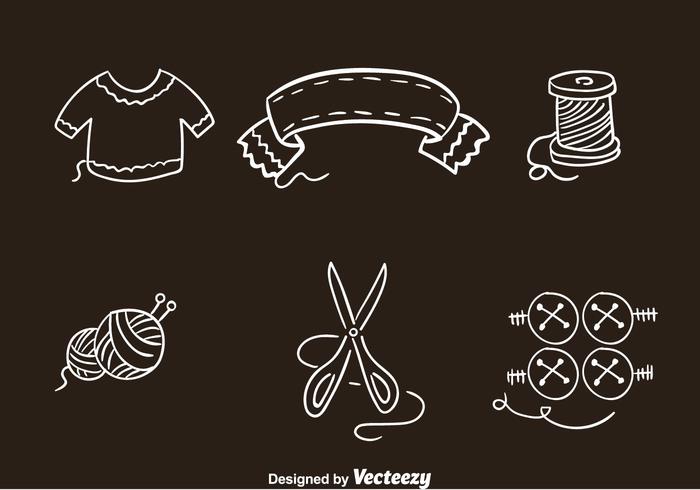 Knitting Clothes Icons Vectors