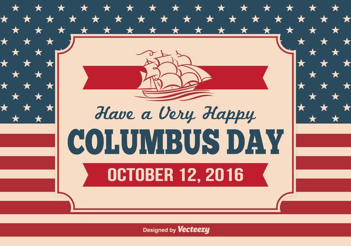 Vintage Columbus Day Illustration vector