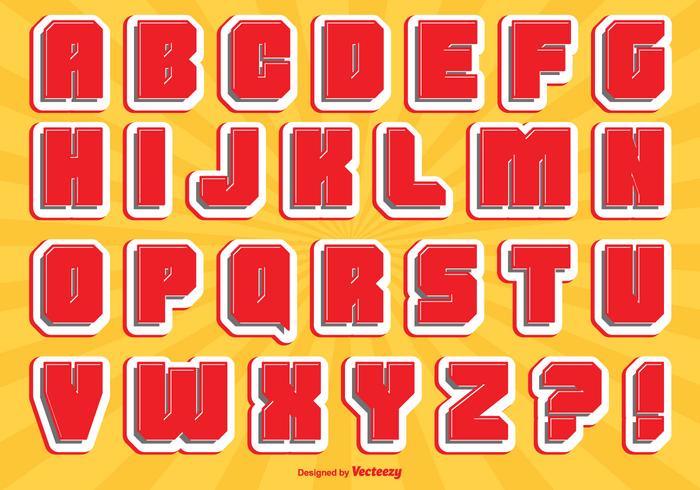 Comic Style Alphabet Set vector