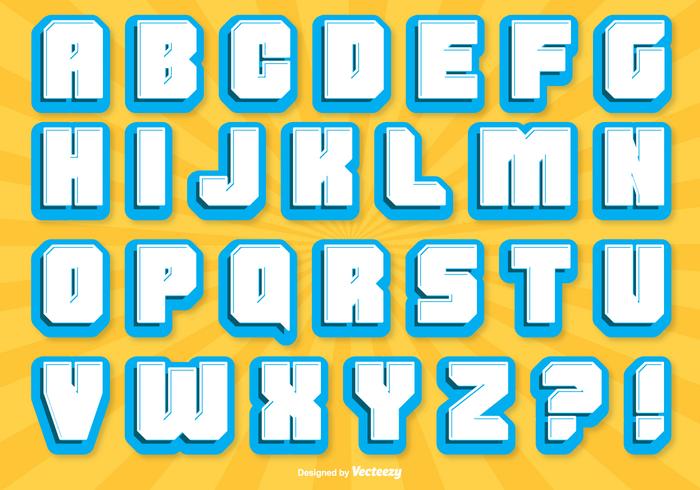 Comic Style Alphabet Set vector
