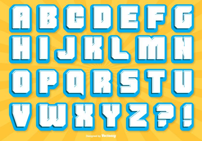 Comic Style Alphabet Set vector