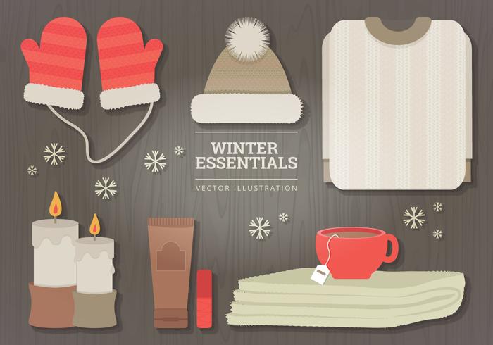Winter Essentials Vector Illustration