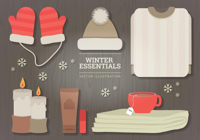 Invierno Essentials ilustración vectorial vector