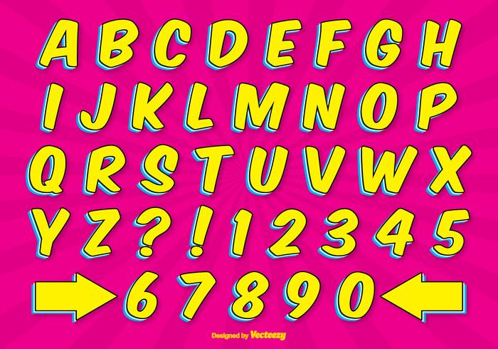 Comic Style Alphabet Set vector