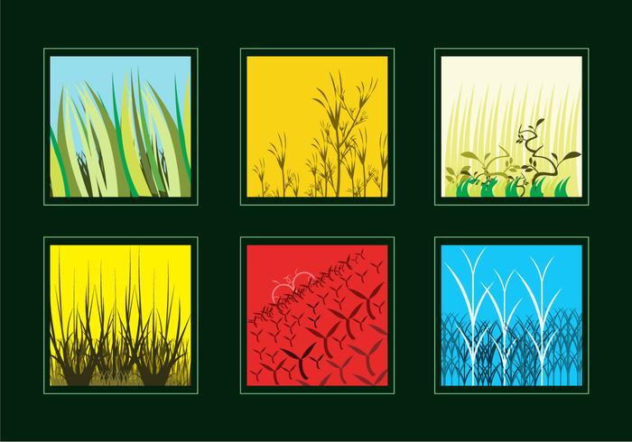 Various Grass and Bushes Vectors