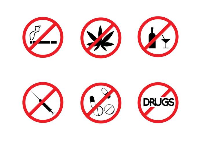 Free No Drugs Signs Vector