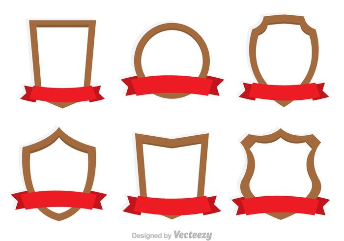 Shield And Ribbon Icons vector