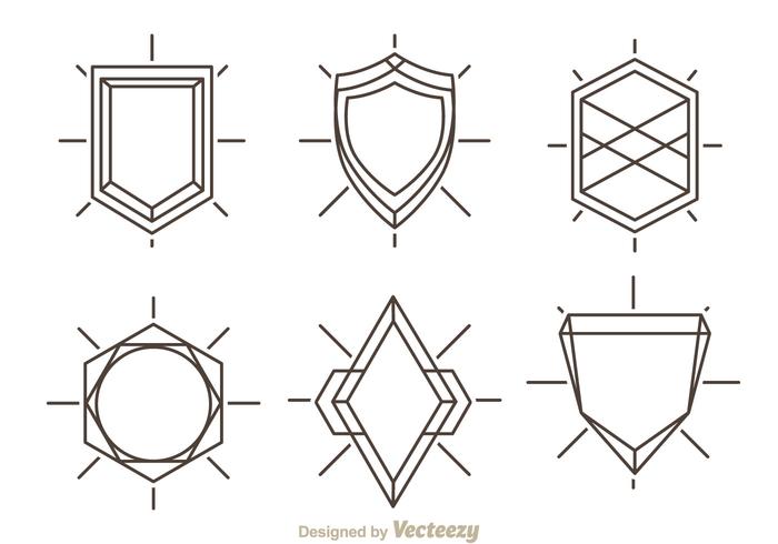 Outline Shield Shape vector