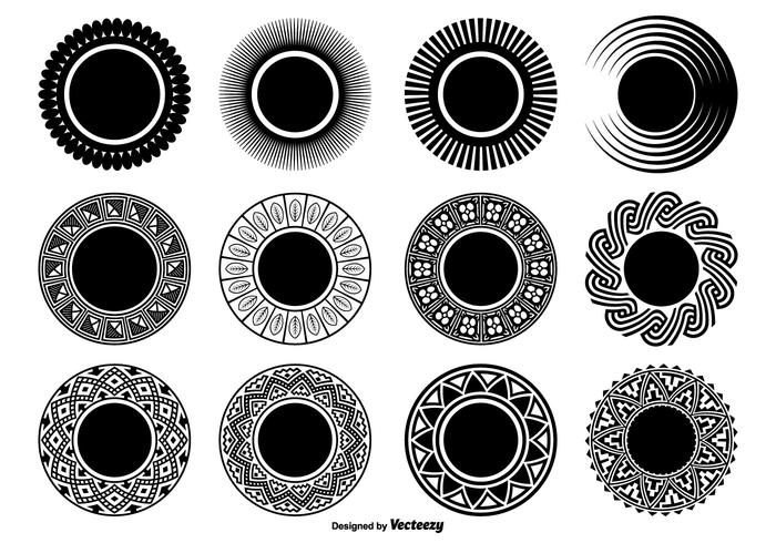 Formas decorativas del círculo vector