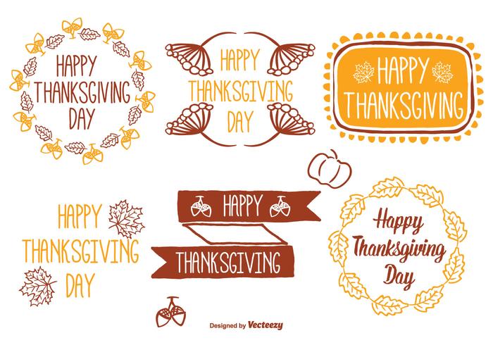 Cute Hand Drawn Thanksgiving Label Set Cute Hand Drawn Thanksgiving Label Set