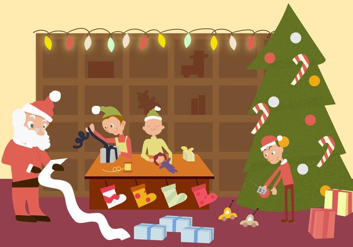 Santas Workshop Vector