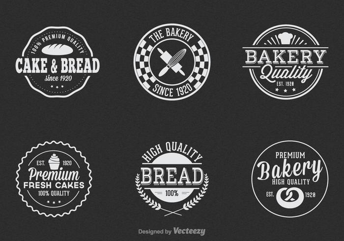 Libre Vintage Bakery vector conjunto de etiquetas
