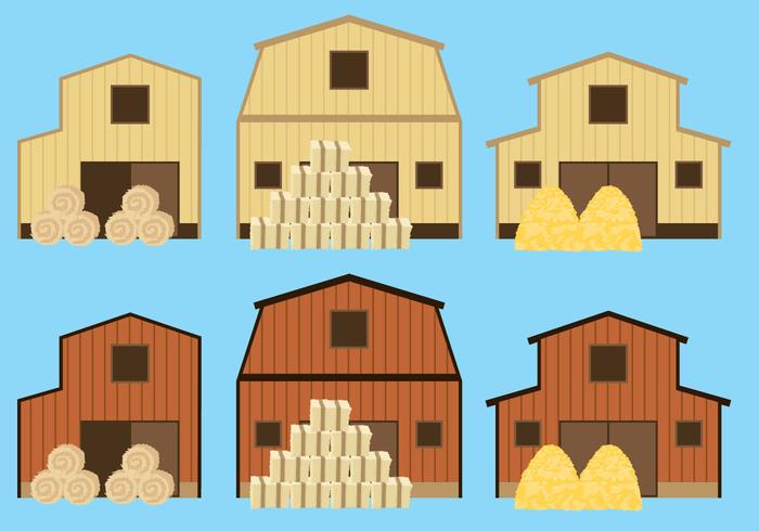 Barns And Hay Bale vector