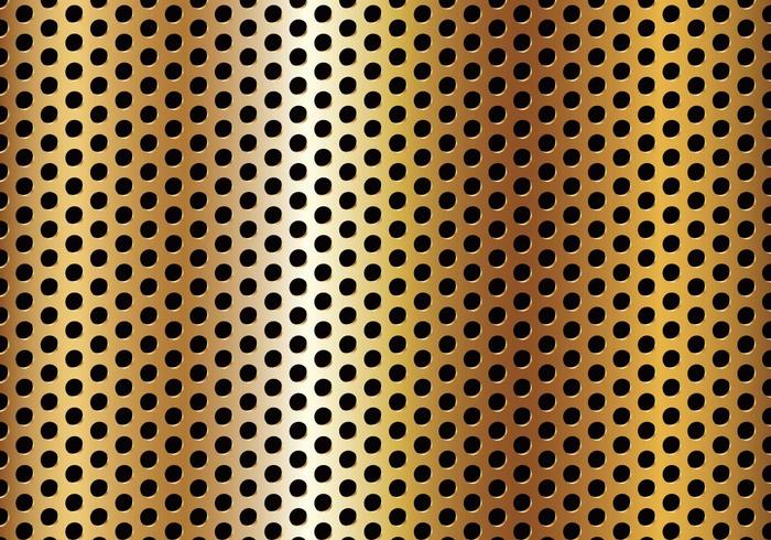 Free Circle Perforated Golden Metal Vector