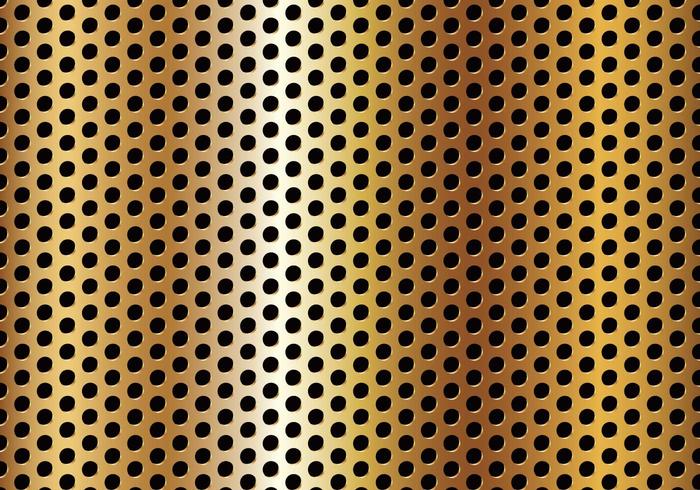 Free Circle Perforated Golden Metal Vector