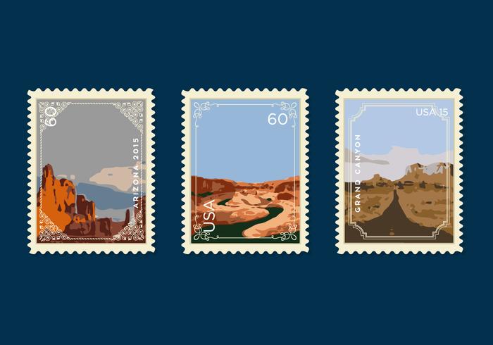 Vector Grand Canyon Postage Stamp