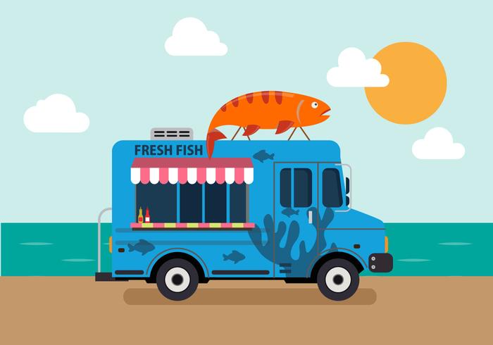 Vector Seafood Truck Vector Seafood Truck